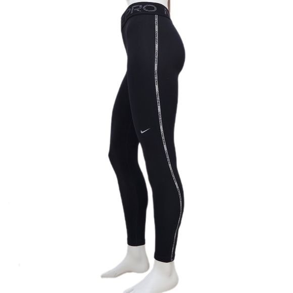 Nike Pro Therma-Fit Leggings, Black/ Silver, US Women's Small - Picture 1 of 8